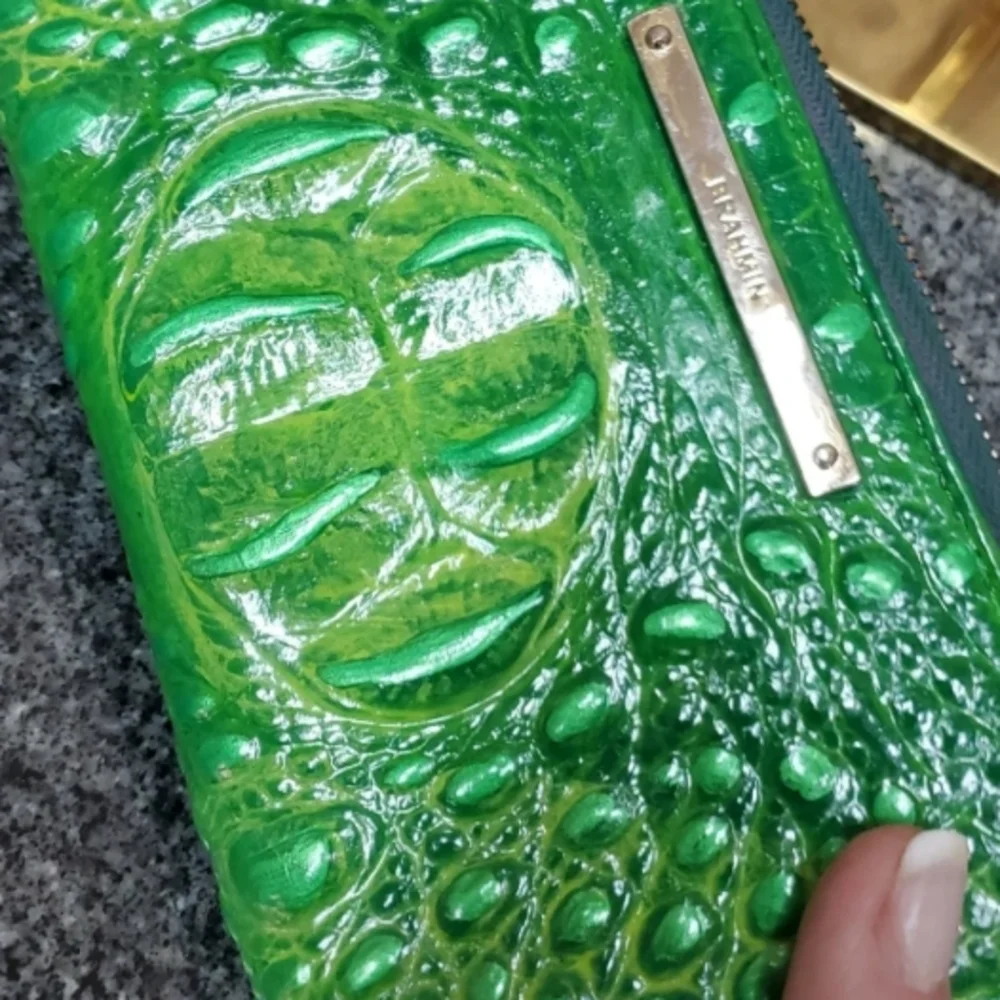 Brahmin Artist DYED Electric Lime Green Wallet